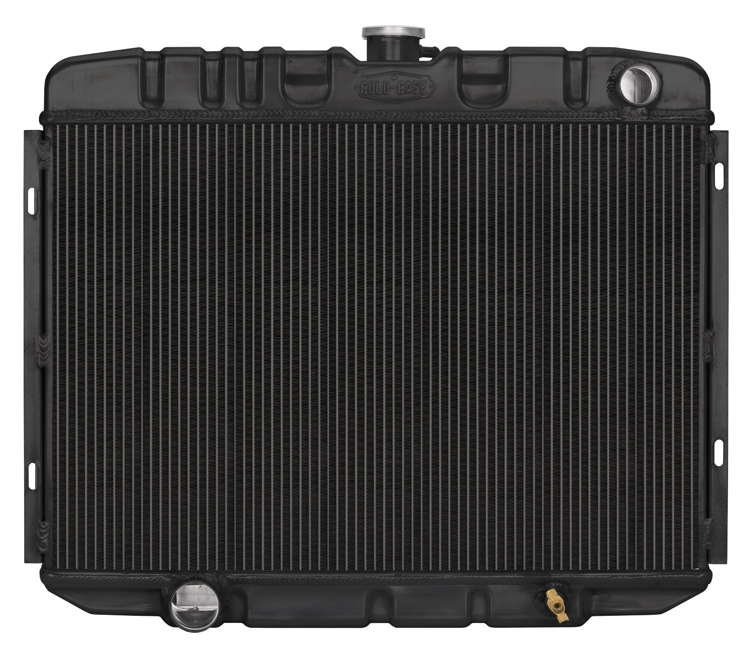 Cold Case Radiators Radiator - Black Night Rider Series - 25 in W x 21.5 in H x 3 in D - Passenger Side Inlet - Driver