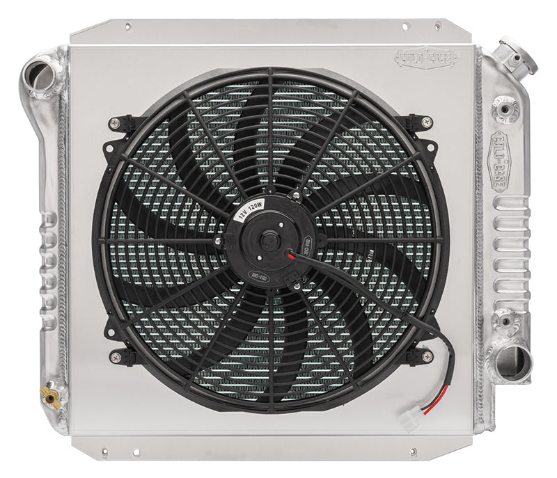 Cold Case Radiators Radiator and Fan - 24.75 in W x 20.2 in H x 6.5 in D - Driver Side Inlet - Passenger Side Outlet -