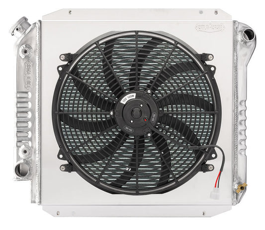 Cold Case Radiators Radiator and Fan - 24.75 in W x 20.0 in H x 6.75 in D - Passenger Side Inlet - Driver Side Outlet
