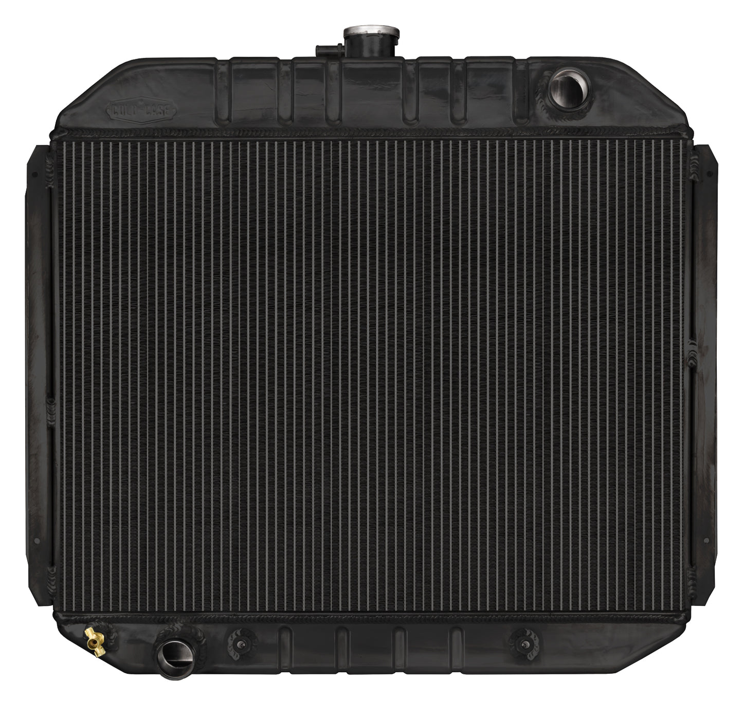 Cold Case Radiators Radiator - Black Night Rider Series - 29.7 in W x 26.5 in H x 3 in D - Passenger Side Inlet -
