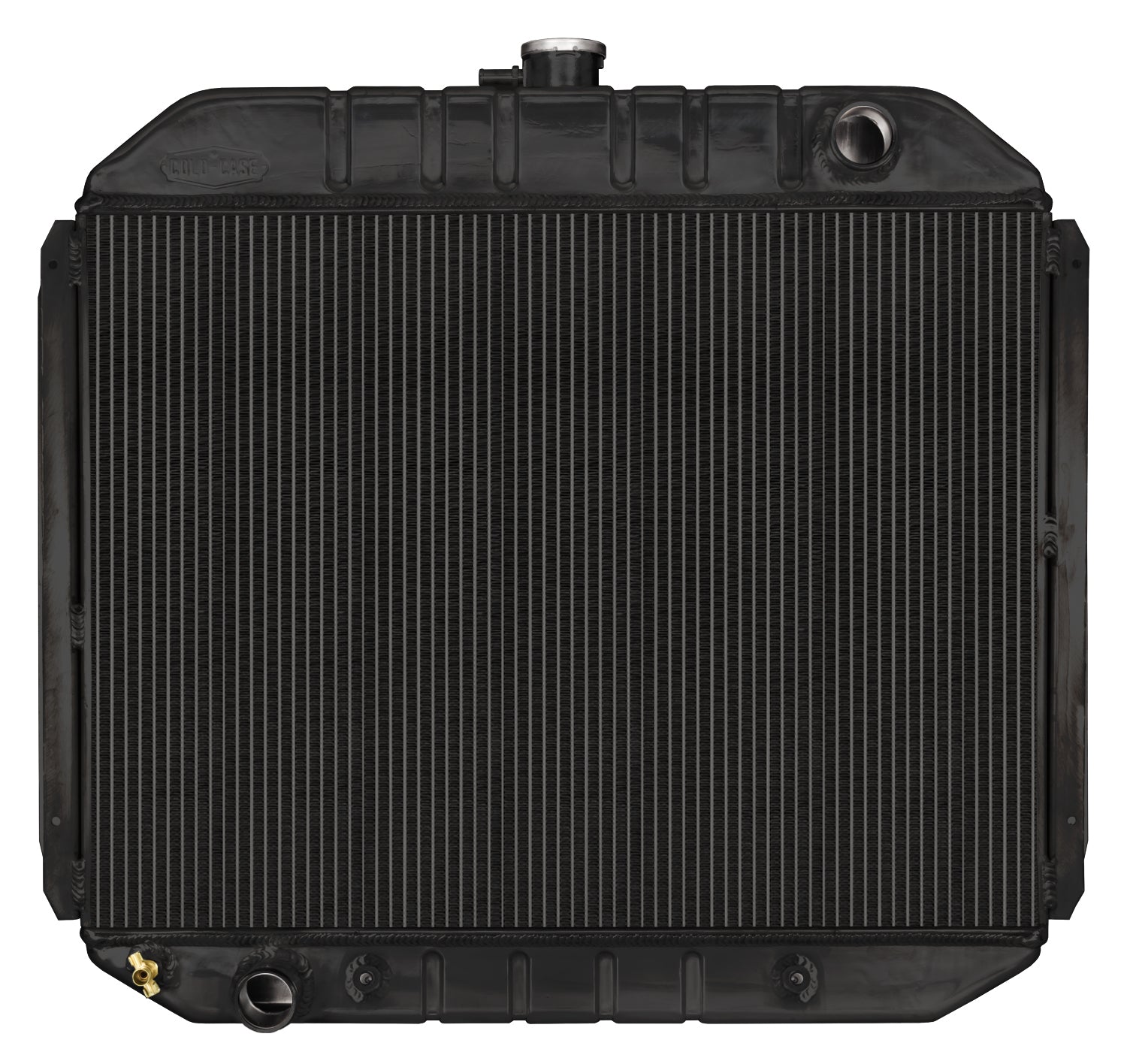 Cold Case Radiators Radiator - Black Night Rider Series - 29.7 in W x 26.5 in H x 3 in D - Passenger Side Inlet -