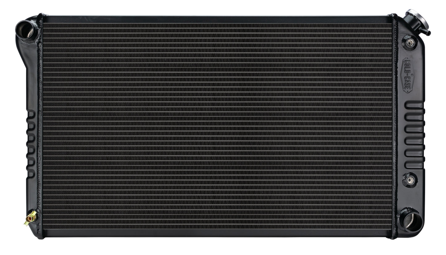 Cold Case Radiators Radiator - Black Night Rider Series - 34.75 in W x 18.75 in H x 3 in D - Driver Side Inlet -
