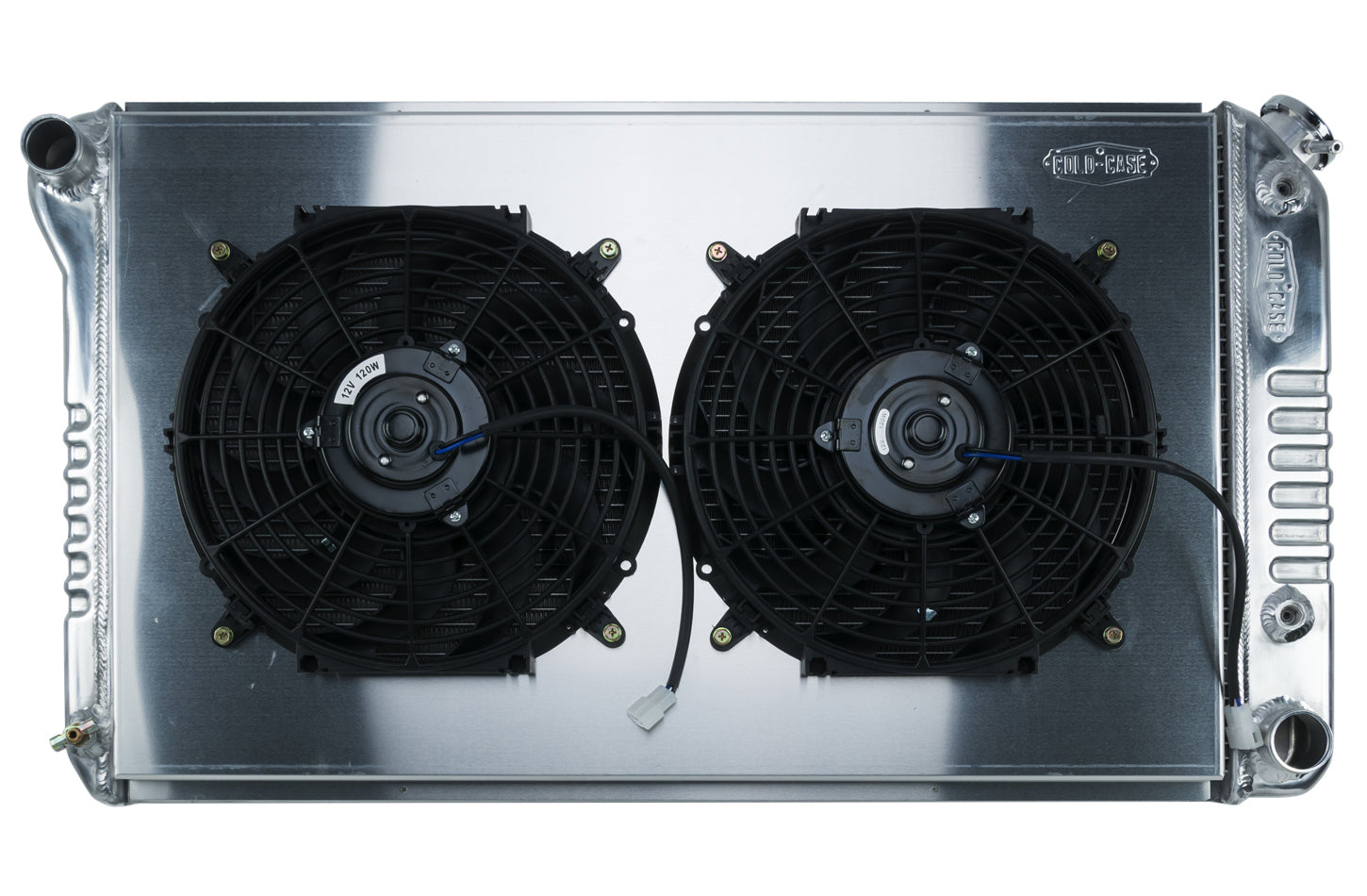 Cold Case Radiators Radiator and Fan - 34.75 in W x 18.75 in H x 3 in D - Dual Fans - Driver Side Inlet - Passenger