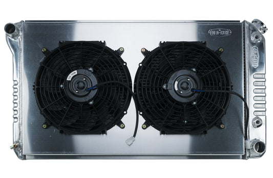 Cold Case Radiators Radiator and Fan - 34.75 in W x 18.75 in H x 3 in D - Dual Fans - Driver Side Inlet - Passenger