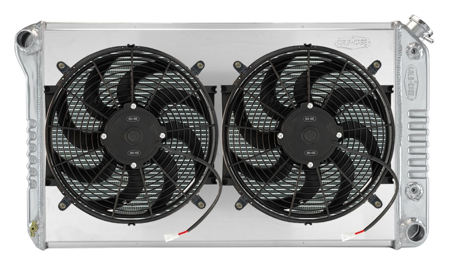 Cold Case Radiators Radiator and Fan - 34.75 in W x 18.75 in H x 3 in D - Dual Fans - Driver Side Inlet - Passenger