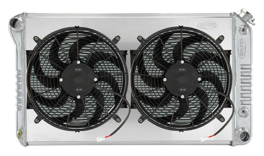 Cold Case Radiators Radiator and Fan - 34.75 in W x 18.75 in H x 3 in D - Dual Fans - Driver Side Inlet - Passenger