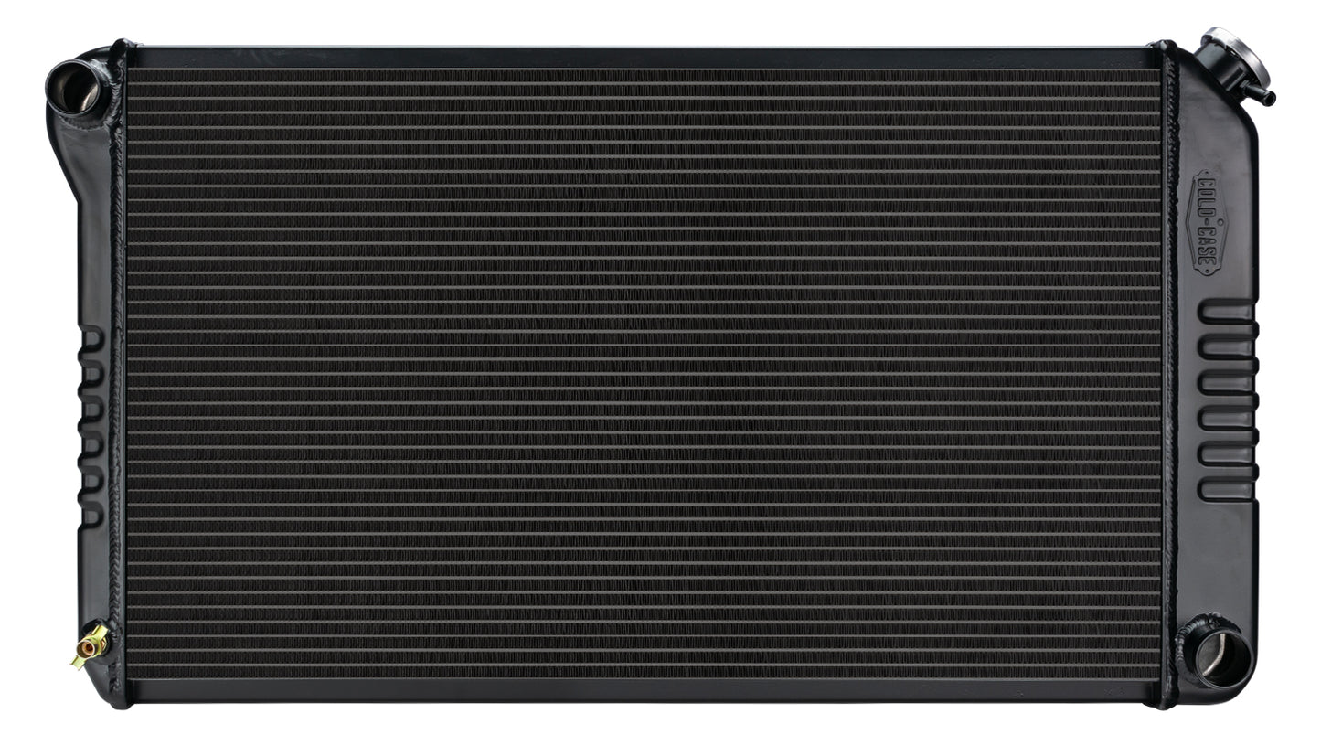 Cold Case Radiators Radiator - Black Night Rider Series - 34.75 in W x 18.75 in H x 3 in D - Driver Side Inlet -