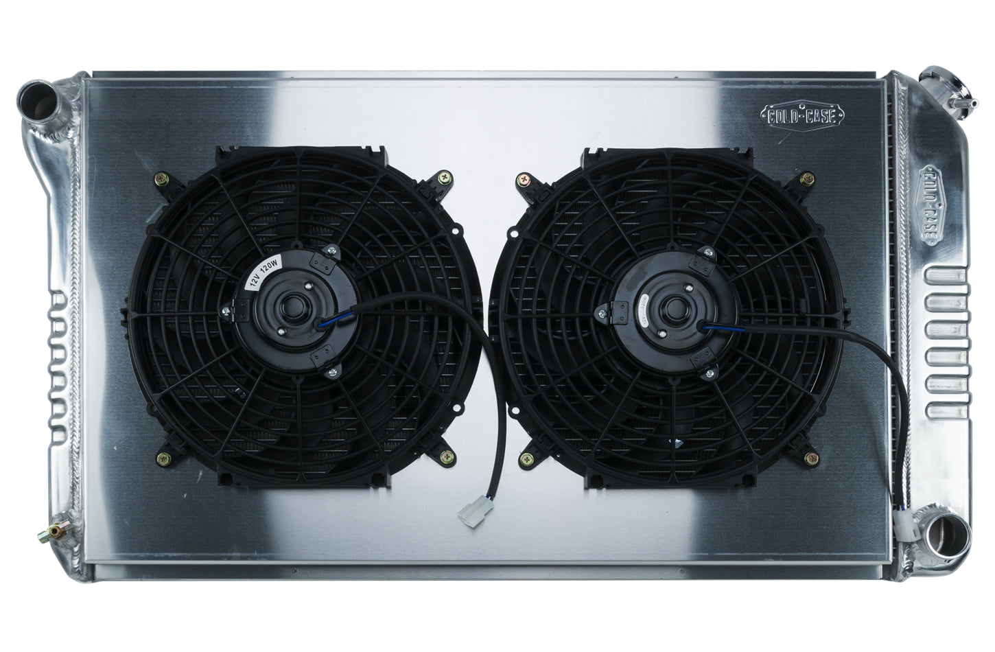 Cold Case Radiators Radiator and Fan - 34.75 in W x 18.75 in H x 3 in D - Dual Fans - Driver Side Inlet - Passenger