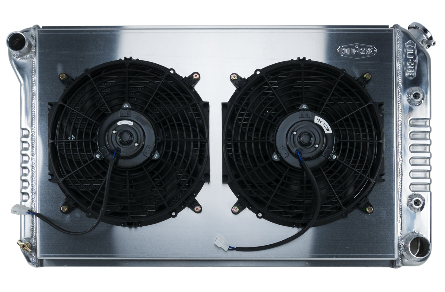 Cold Case Radiators Radiator and Fan - 31.5 in W x 18.5 in H x 3 in D - Dual Fans - Driver Side Inlet - Passenger Side
