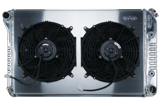 Cold Case Radiators Radiator and Fan - 31.5 in W x 18.5 in H x 3 in D - Dual Fans - Driver Side Inlet - Passenger Side