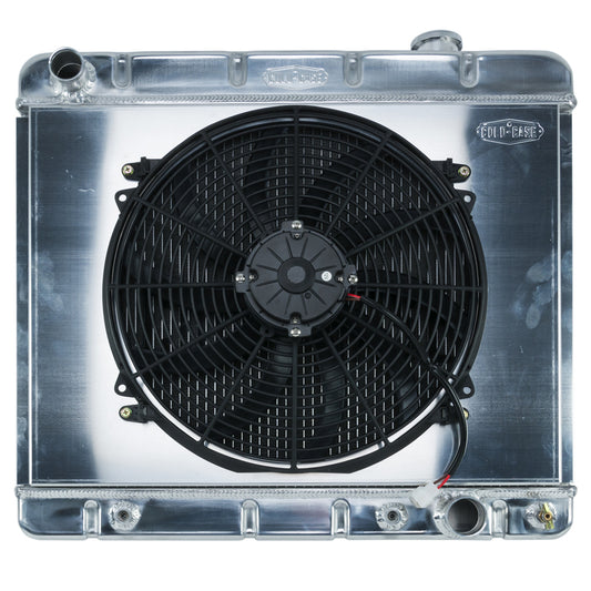 Cold Case Radiators Radiator and Fan - 24.5 in W x 22.5 in H x 3 in D - Driver Side Inlet - Passenger Side Outlet -
