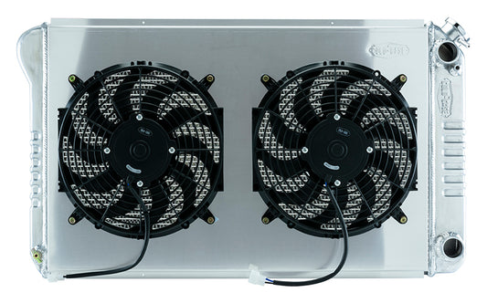 Cold Case Radiators Radiator and Fan - 34.33 in W x 21 in H x 6.75 in D - Dual Fans - Passenger Side Inlet - Passenger