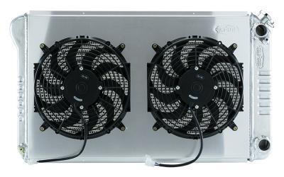 Cold Case Radiators Radiator and Fan - 34.33 in W x 21 in H x 3 in D - Passenger Side Inlet - Driver Side Outlet - GM