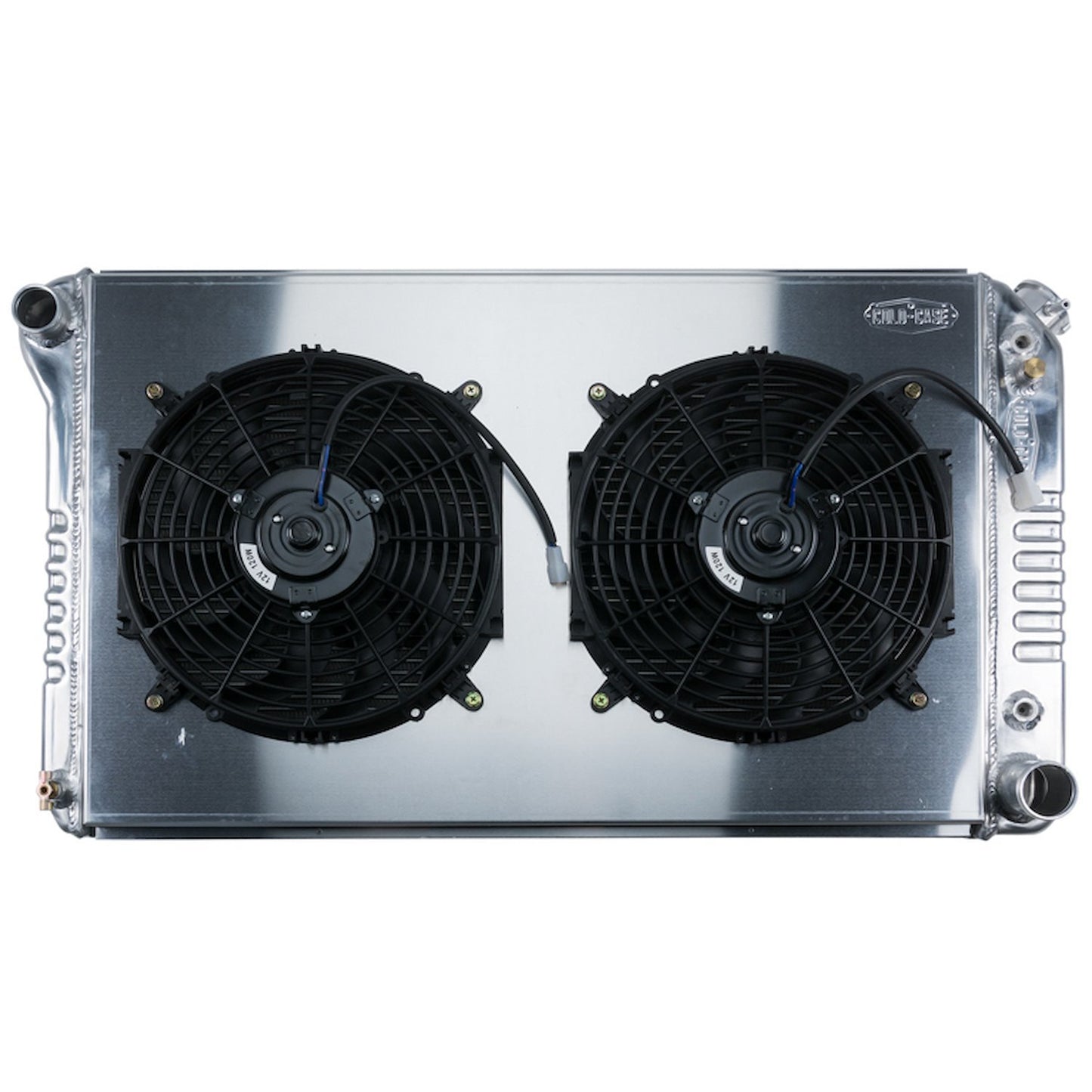 Cold Case Radiators Radiator and Fan - 34.15 in W x 18.6 in H x 3 in D - Driver Side Inlet - Passenger Side Outlet -