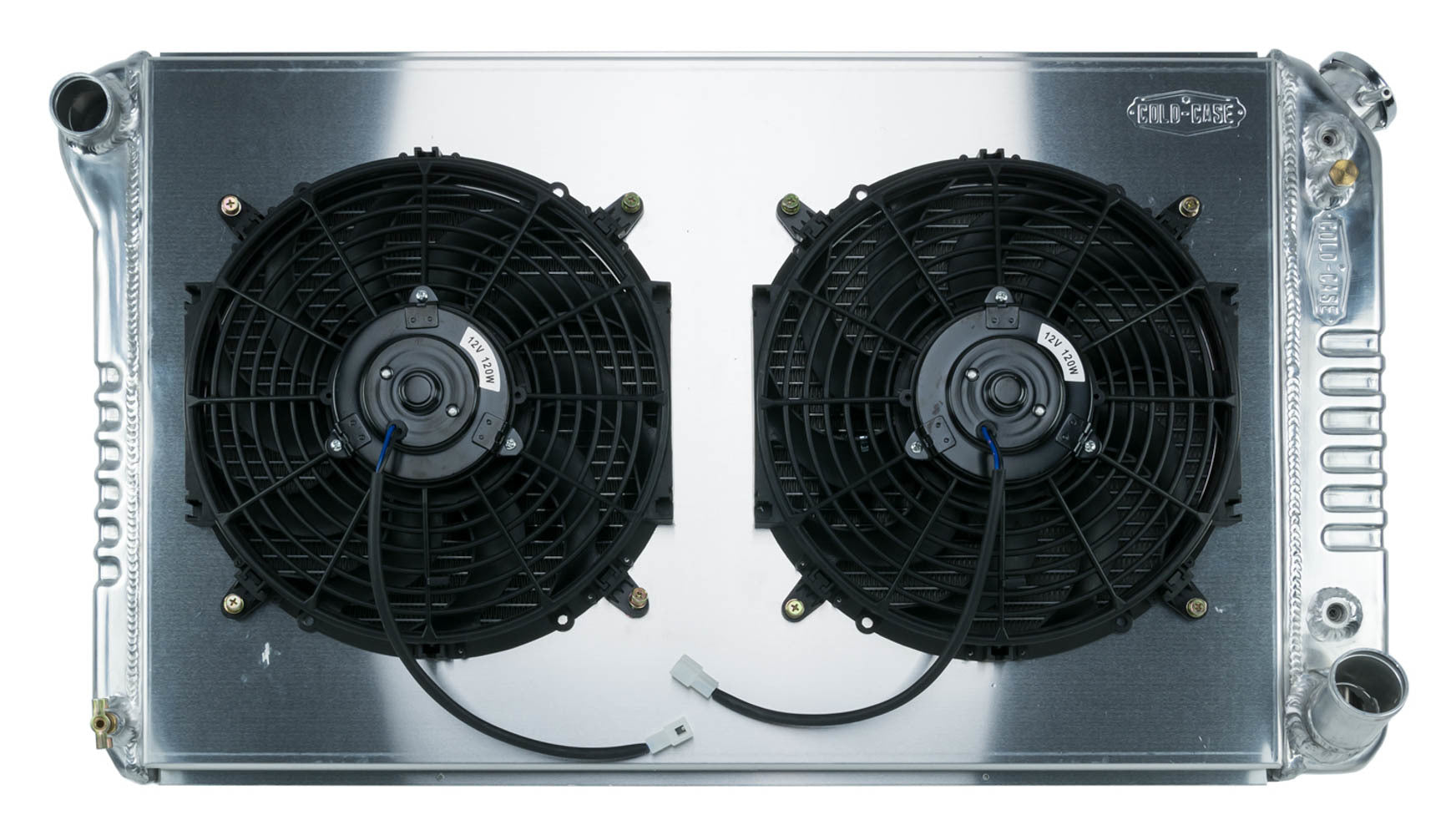 Cold Case Radiators Radiator and Fan - 34 in W x 18.6 in H x 6.75 in D - Dual Fans - Driver Side Inlet - Passenger