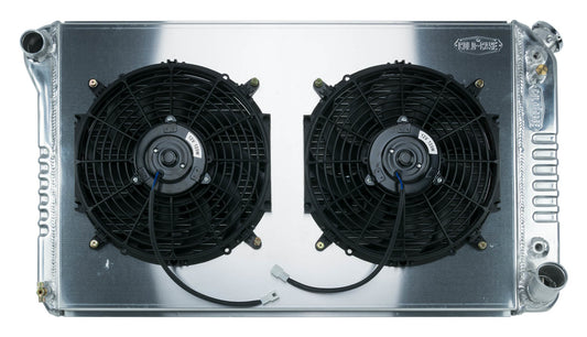 Cold Case Radiators Radiator and Fan - 34 in W x 18.6 in H x 6.75 in D - Dual Fans - Driver Side Inlet - Passenger