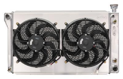 Cold Case Radiators Radiator and Fan - 33.85 in W x 20.4 in H x 3 in D - Dual Fans - Driver Side Inlet - Passenger