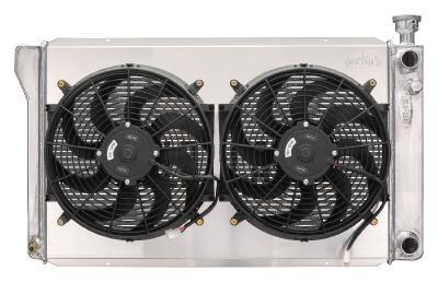 Cold Case Radiators Radiator and Fan - 33.85 in W x 20.4 in H x 3 in D - Dual Fans - Passenger Side Inlet - Passenger