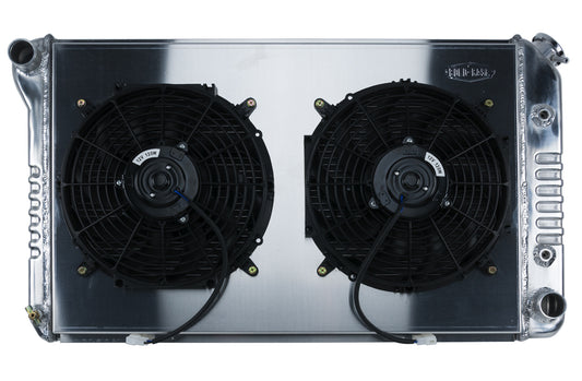Cold Case Radiators Radiator and Fan - 33.2 in W x 18.8 in H x 3 in D - Dual Fans - Driver Side Inlet - Passenger Side