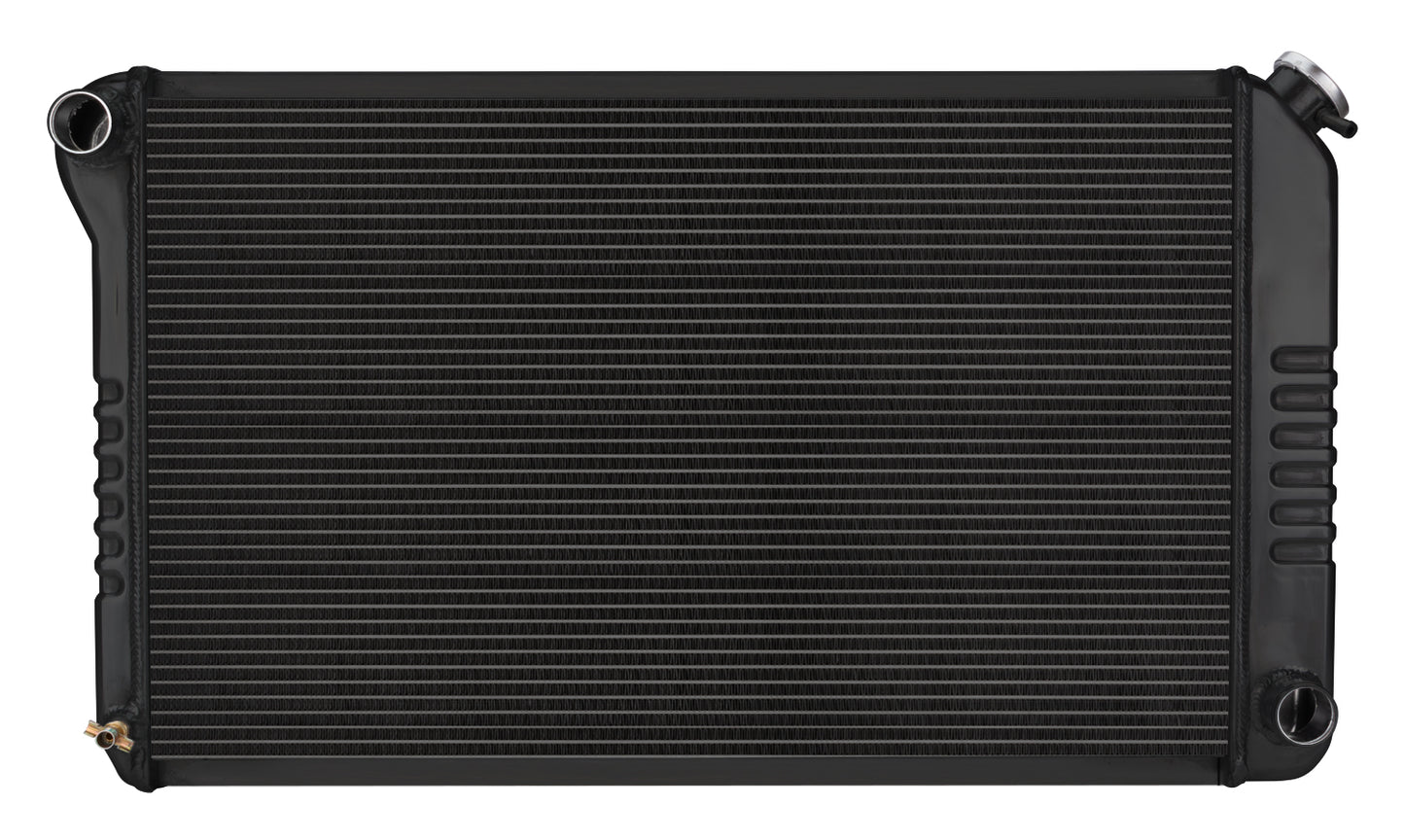 Cold Case Radiators Radiator - Black Night Rider Series - 33.2 in W x 18.8 in H x 3 in D - Driver Side Inlet -