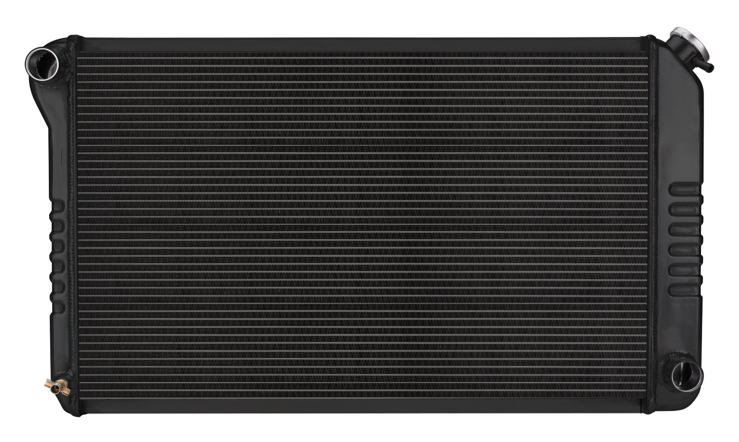 Cold Case Radiators Radiator - Black Night Rider Series - 33.2 in W x 18.8 in H x 3 in D - Driver Side Inlet -