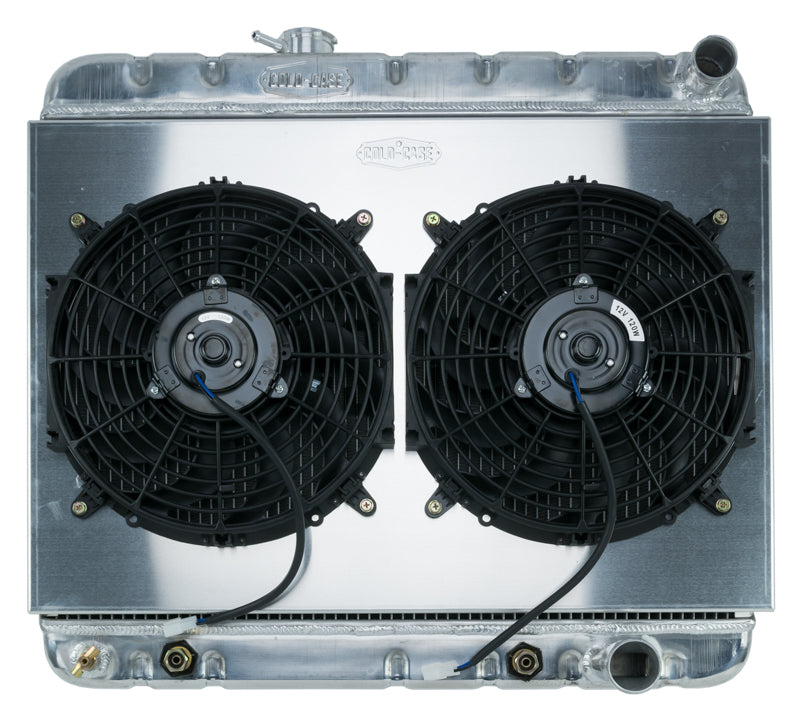 Cold Case Radiators Radiator and Fan - 25.75 in W x 23.5 in H x 3 in D - Passenger Side Inlet - Passenger Side Outlet