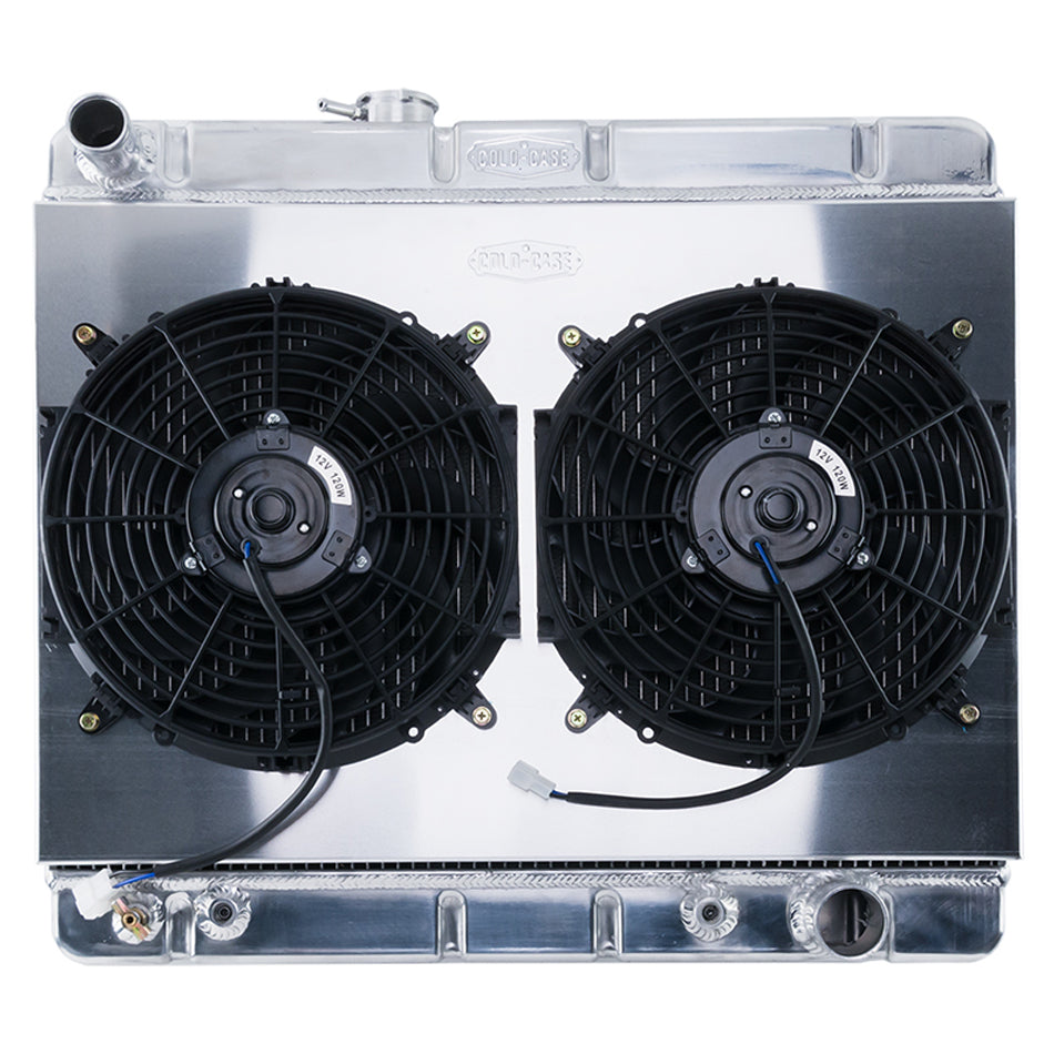Cold Case Radiators Radiator and Fan - 25.25 in W x 20.125 in H x 3 in D - Dual Fans - Driver Side Inlet - Passenger