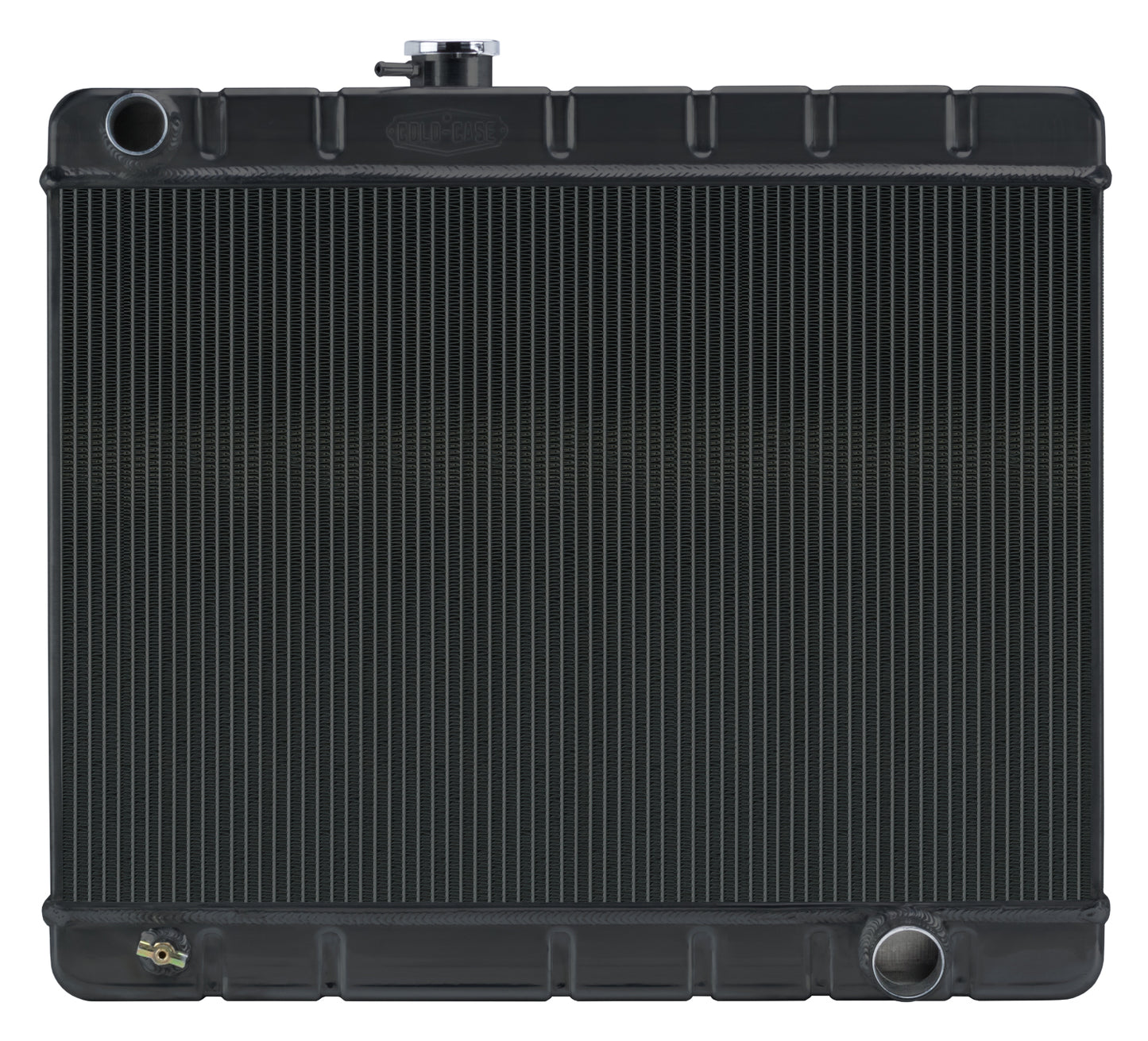 Cold Case Radiators Radiator - Black Night Rider Series - 25.25 in W x 20.125 in H x 3 in D - Driver Side Inlet -