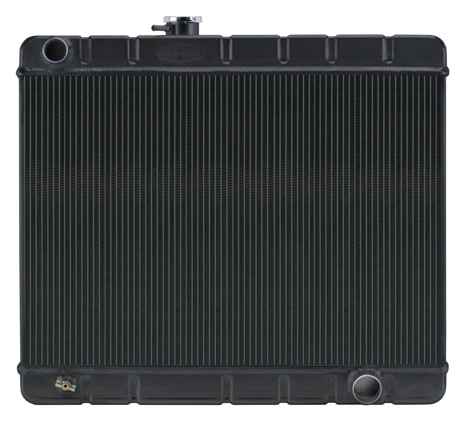 Cold Case Radiators Radiator - Black Night Rider Series - 25.25 in W x 20.125 in H x 3 in D - Driver Side Inlet -