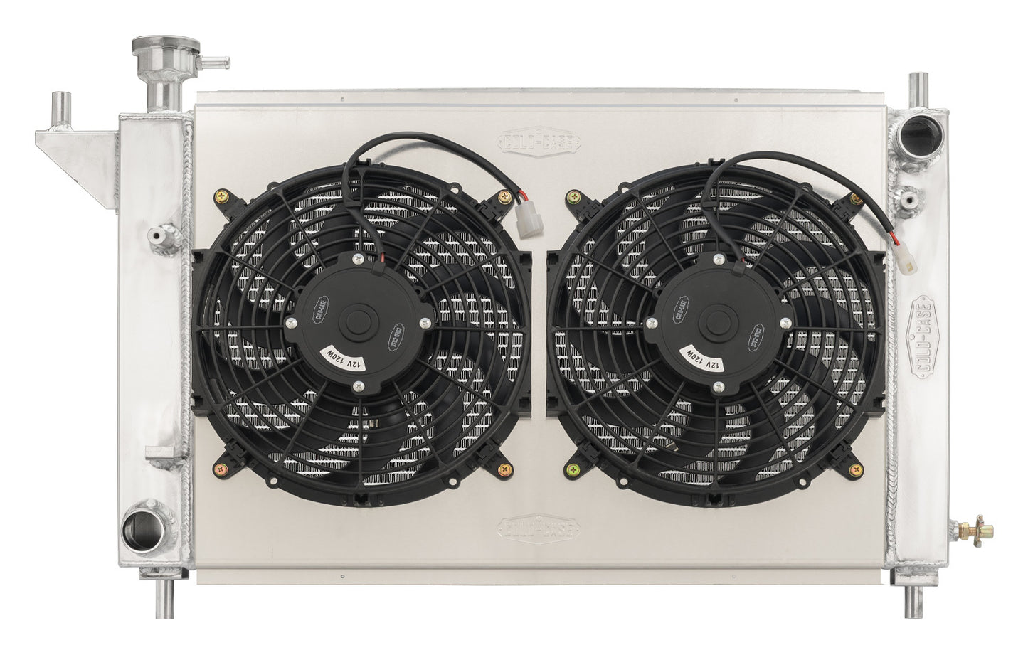 Cold Case Radiators Radiator and Fan - 30.4 in W x 20.5 in H x 6.75 in D - Dual Fans - Passenger Side Inlet - Driver
