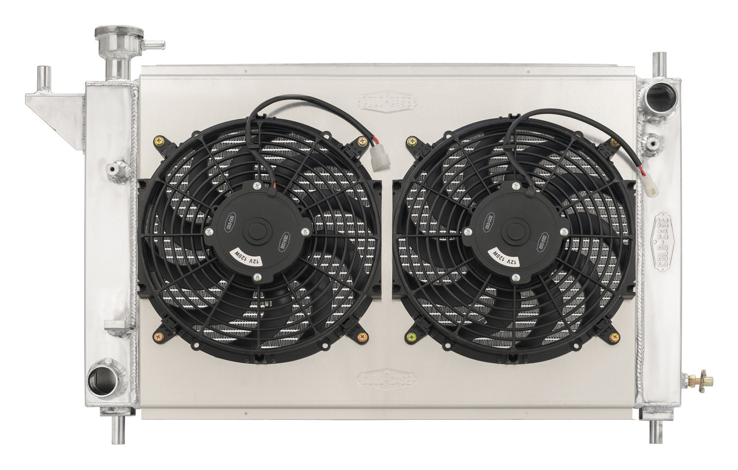 Cold Case Radiators Radiator and Fan - 30.4 in W x 20.5 in H x 6.75 in D - Dual Fans - Passenger Side Inlet - Driver