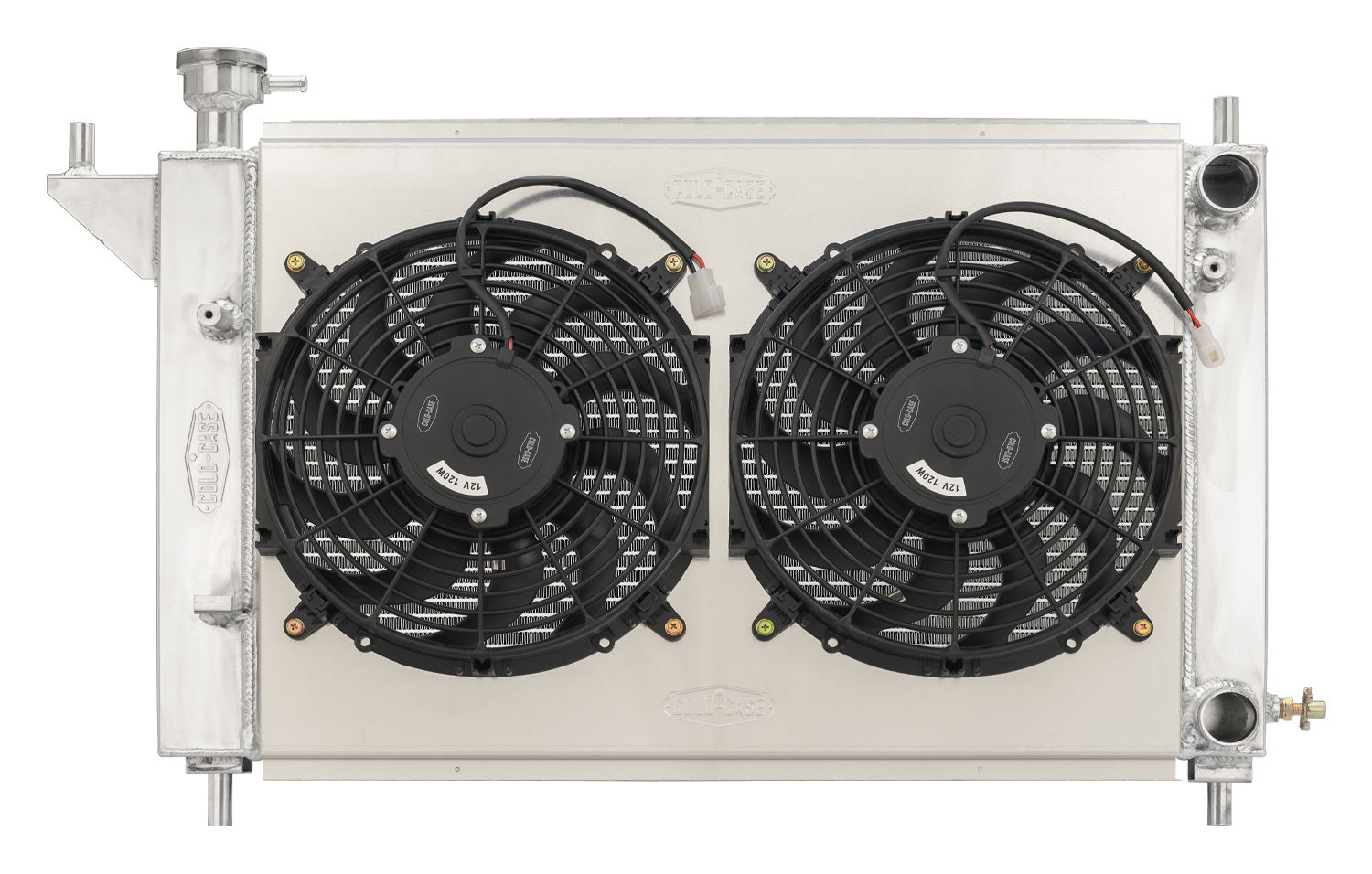Cold Case Radiators Radiator and Fan - 30.4 in W x 20.5 in H x 6.75 in D - Dual Fans - Passenger Side Inlet -