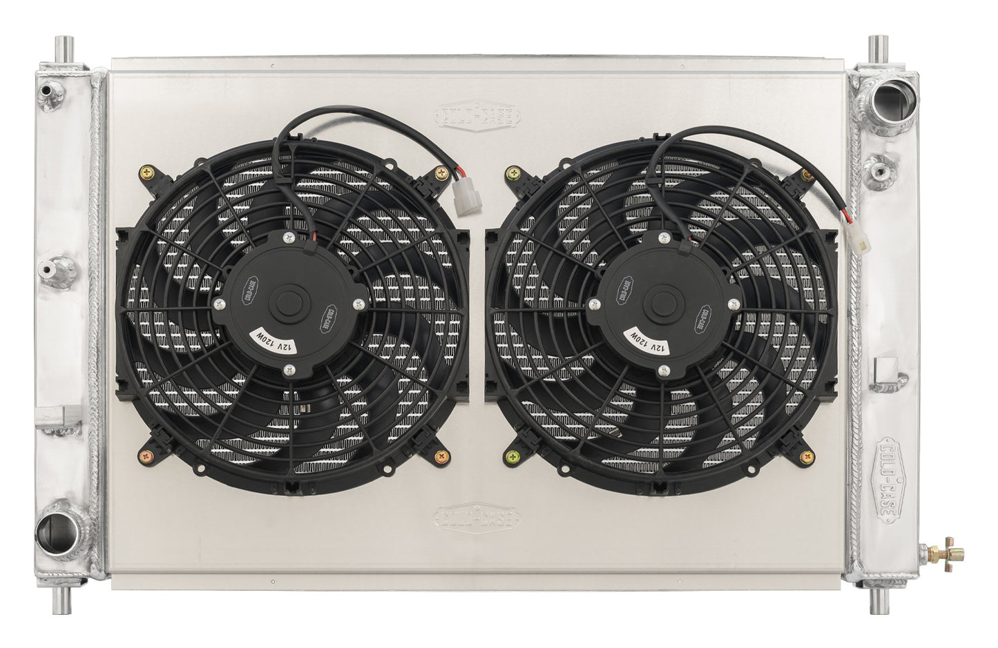 Cold Case Radiators Radiator and Fan - 28 in W x 19.9 in H x 6.75 in D - Dual Fans - Passenger Side Inlet - Driver