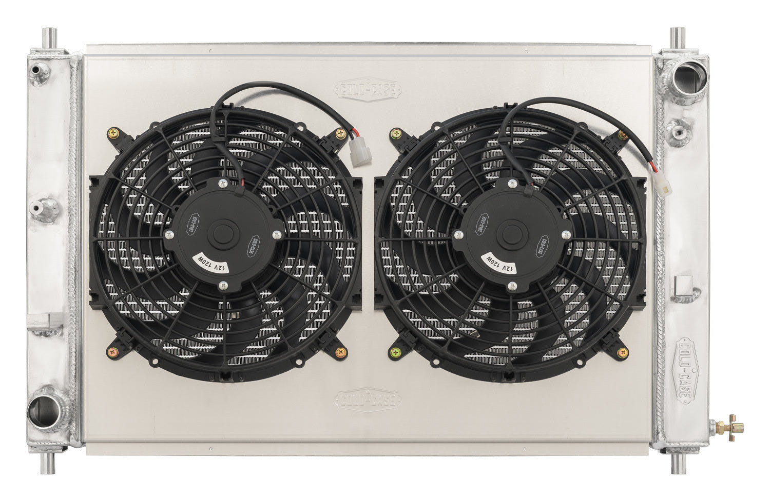 Cold Case Radiators Radiator and Fan - 28 in W x 19.9 in H x 6.75 in D - Dual Fans - Passenger Side Inlet - Driver