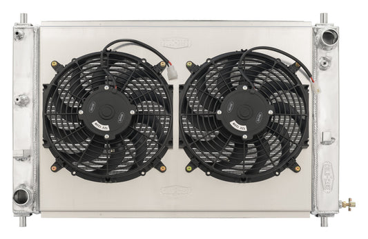 Cold Case Radiators Radiator and Fan - 28 in W x 19.9 in H x 6.75 in D - Dual Fans - Passenger Side Inlet - Driver