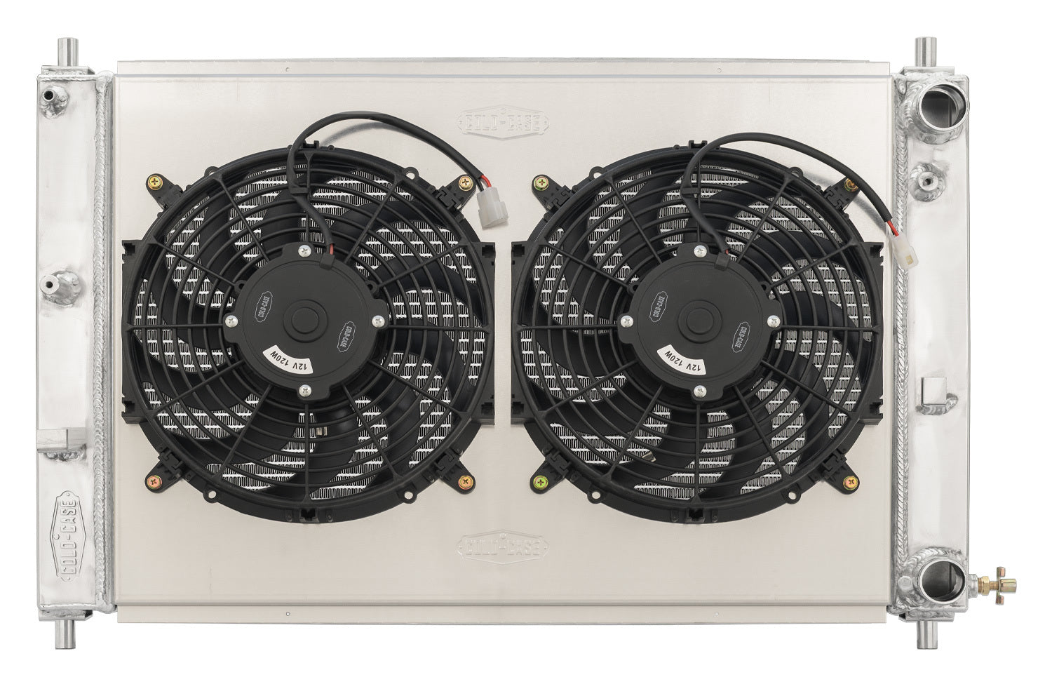 Cold Case Radiators Radiator and Fan - 28 in W x 19.9 in H x 6.75 in D - Dual Fans - Passenger Side Inlet - Driver