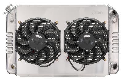 Cold Case Radiators Radiator and Fan - 30.175 in W x 19.7 in H x 6.75 in D - Dual Fans - Passenger Side Inlet -