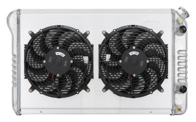Cold Case Radiators Radiator and Fan - 32 in W x 18.5 in H x 6.75 in D - Passenger Side Inlet - Passenger Side Outlet