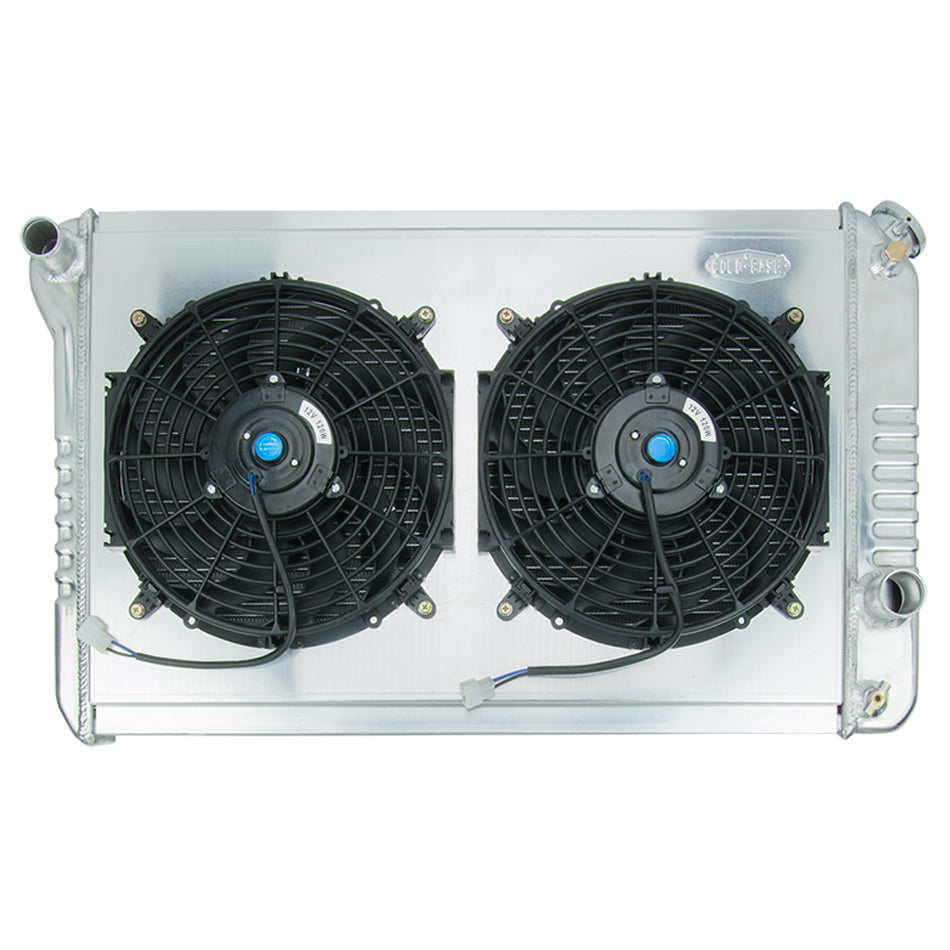 Cold Case Radiators Radiator and Fan - 32 in W x 18.5 in H x 3 in D - Dual Fans - Driver Side Inlet - Passenger Side