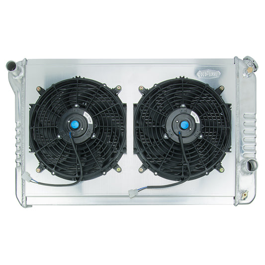Cold Case Radiators Radiator and Fan - 32 in W x 18.5 in H x 3 in D - Dual Fans - Driver Side Inlet - Passenger Side