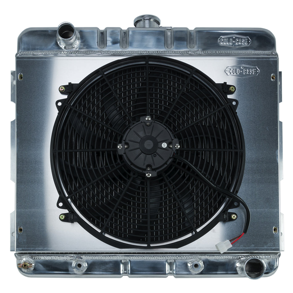Cold Case Radiators Radiator and Fan - 25 in W x 22.5 in H x 6.75 in D - Driver Side Inlet - Passenger Side Outlet -