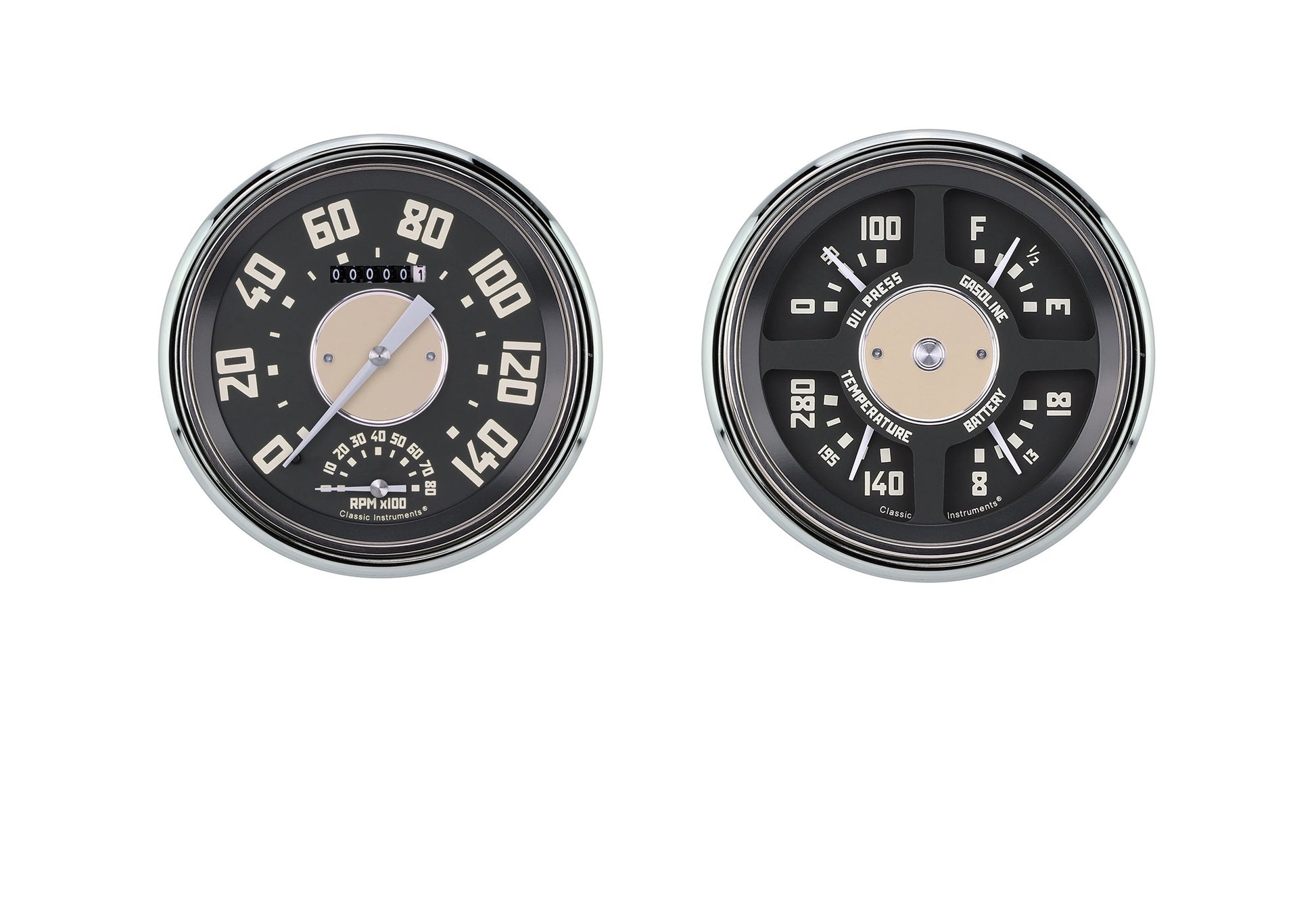 Classic Instruments Gauge Kit - Chevy Truck Package - Analog - Fuel Level / Oil Pressure / Speedometer / Tachometer /