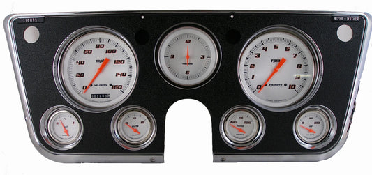 Classic Instruments Gauge Kit - Velocity Series - Analog - Clock / Fuel Level / Oil Pressure / Speedometer /