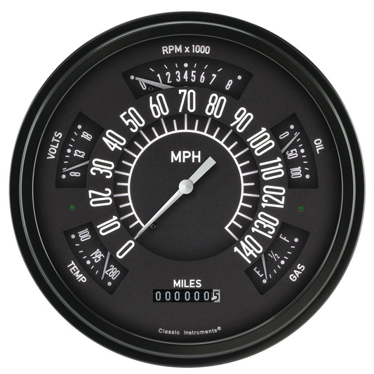 Classic Instruments Gauge Kit - Ford Bronco Package - Analog - Fuel Level / Oil Pressure / Speedometer / Voltmeter /
