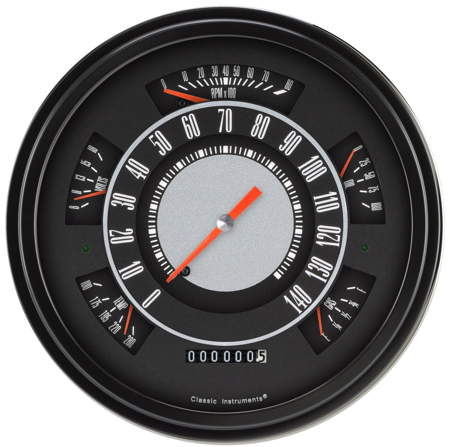 Classic Instruments Gauge Kit - Ford Bronco Package - Fuel Level / Oil Pressure / Speedometer / Voltmeter / Water