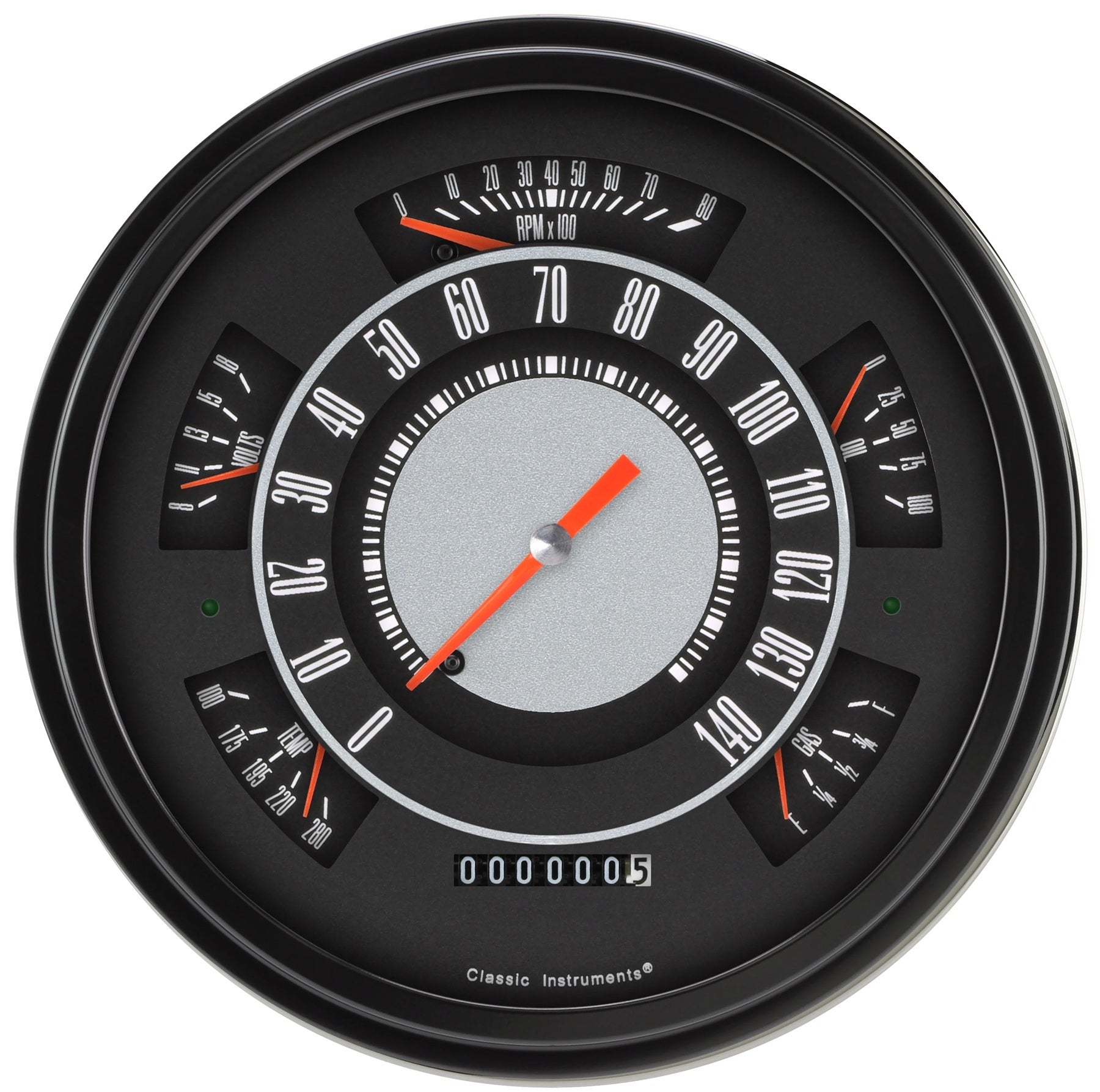 Classic Instruments Gauge Kit - Ford Bronco Package - Fuel Level / Oil Pressure / Speedometer / Voltmeter / Water