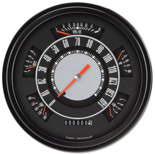 Classic Instruments Gauge Kit - Ford Bronco Package - Fuel Level / Oil Pressure / Speedometer / Voltmeter / Water