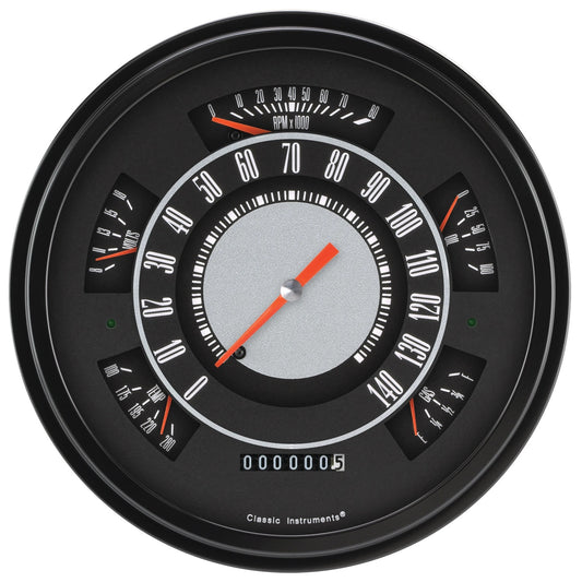 Classic Instruments Gauge Kit - Direct-Fit - Analog - Fuel Level / Oil Pressure / Speedometer / Voltmeter / Water