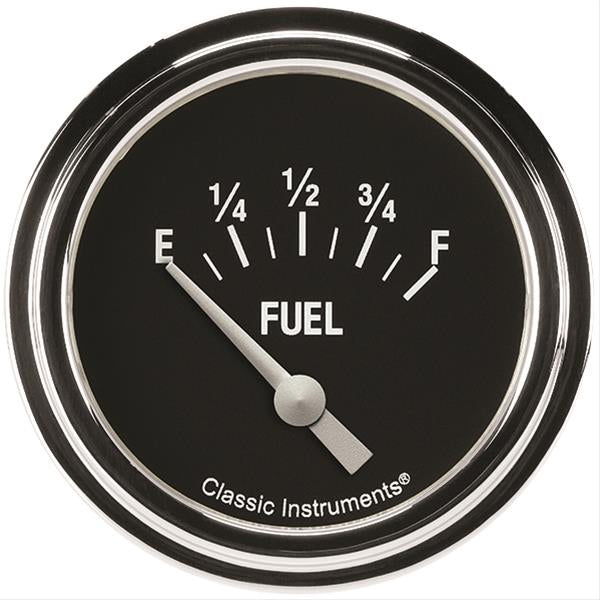Classic Instruments Fuel Level Gauge - Hot Rod - 0-90 OHM - Electric - Analog - Short Sweep - 2-5/8 in Diameter - Low