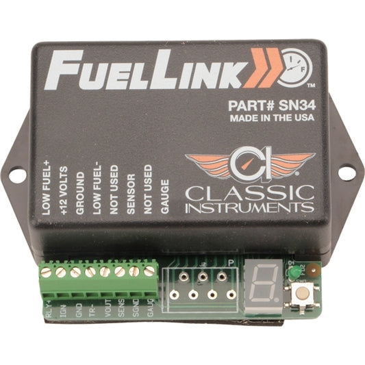Classic Instruments Fuel Level Interface - Fuellink - 0-350 Ohms - LED Calibration Readout - Low Fuel Light Trigger -